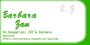 barbara zam business card